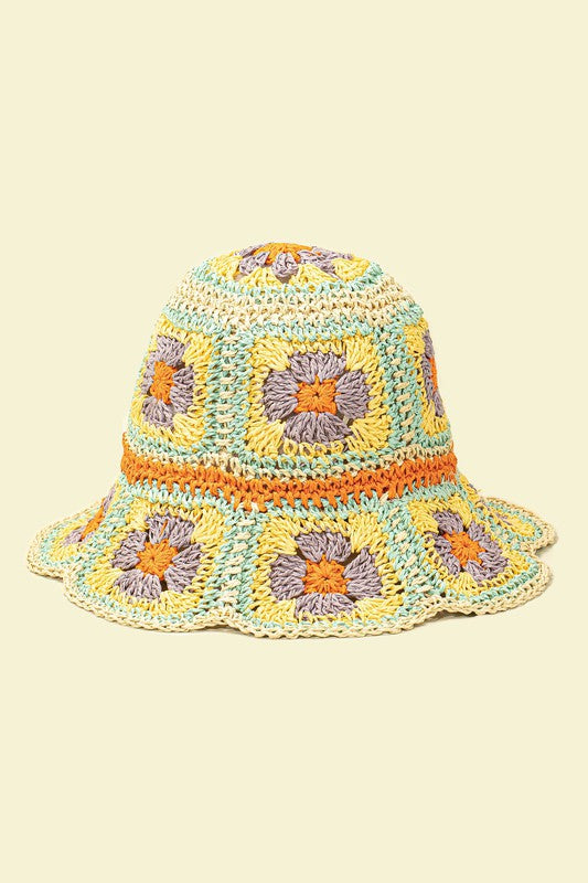 Packable crochet granny square bucket hat Coco’s Tee Boutique