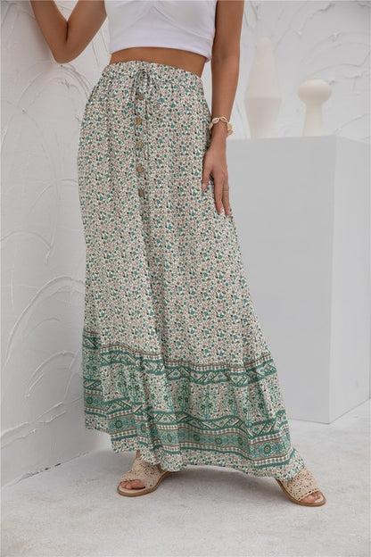 Womens floral print maxi skirt