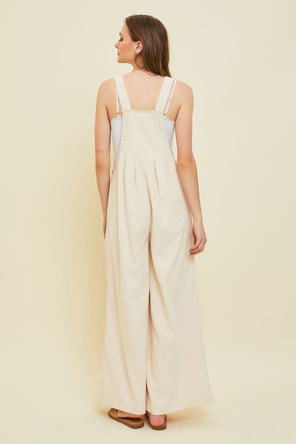 HEYSON Full Size Corduroy Sleeveless Wide-Leg Overall.