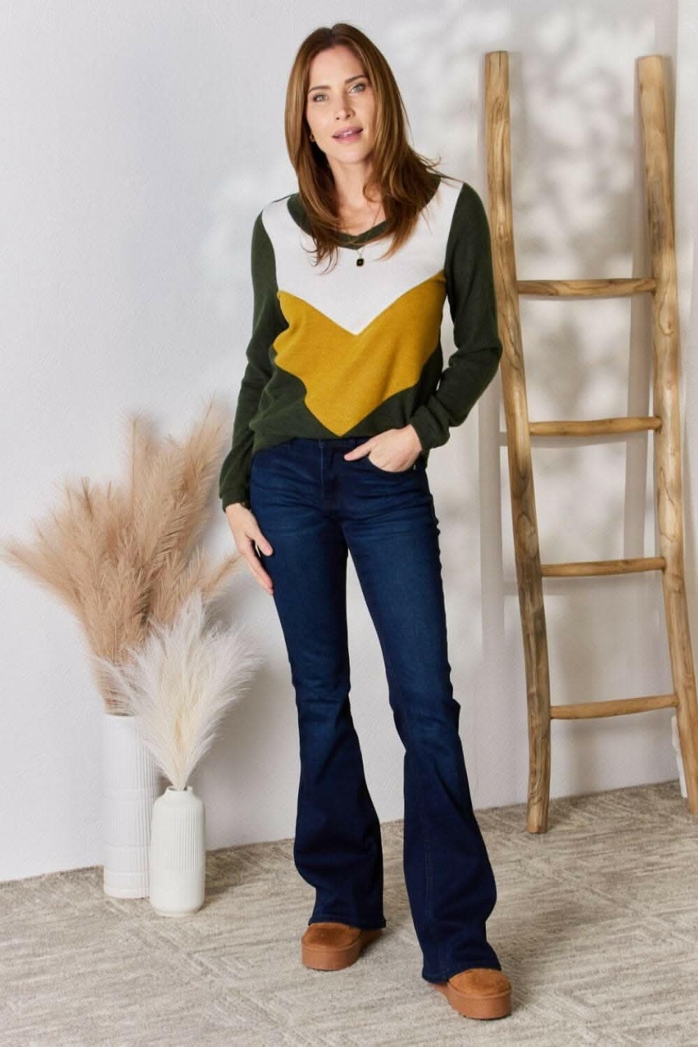 Hailey & Co Plus Size Colorblock Blouse - Love Salve 