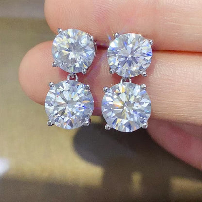 10 Carat Moissanite 925 Sterling Silver Earrings.