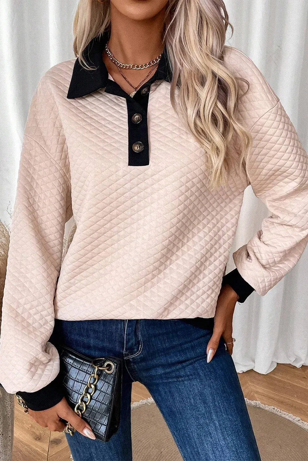 Chic long sleeve collared blouse