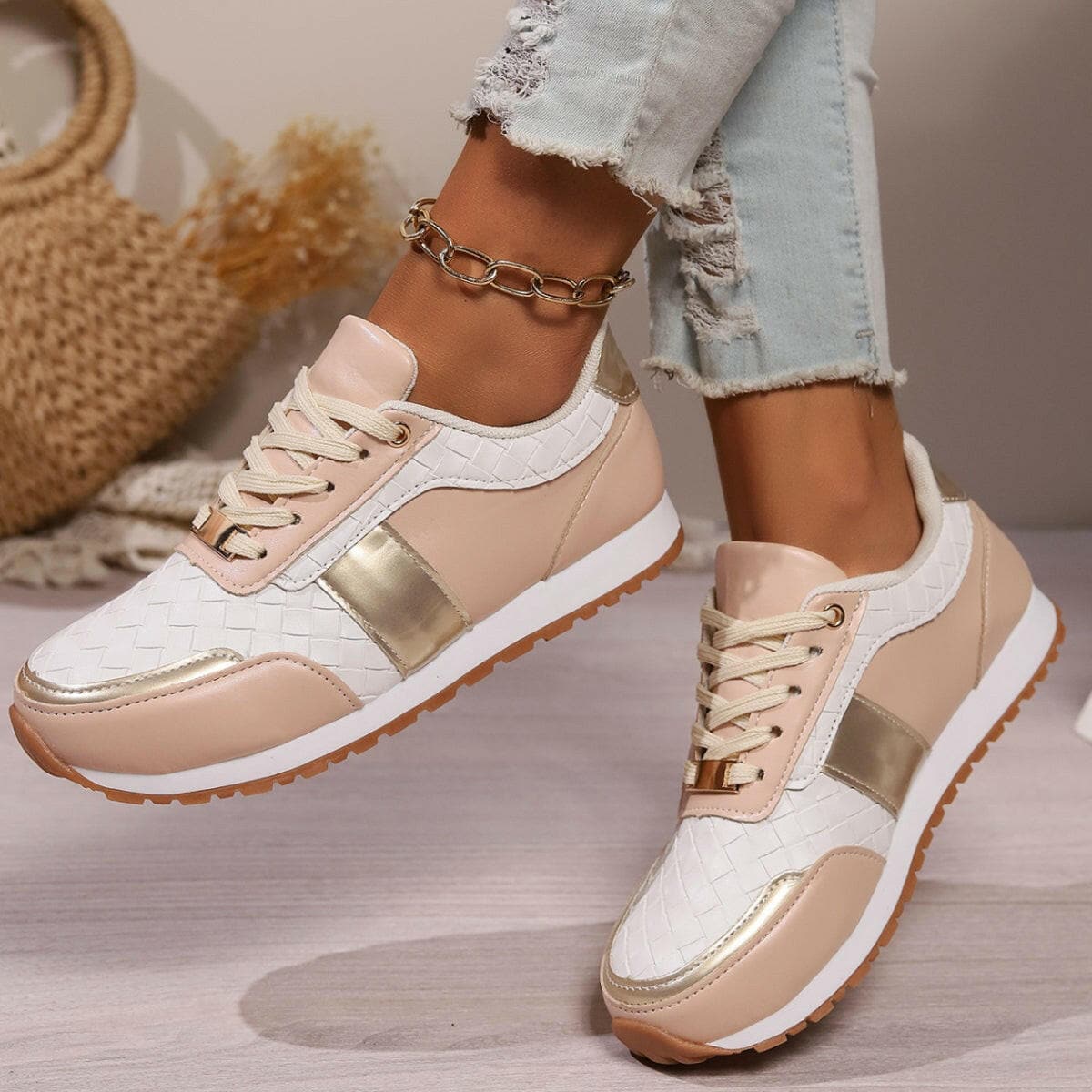 Lace-Up PU Leather SneakersLace-Up PU Leather Sneakers
 Step up your style game with our Lace-Up PU Leather Sneakers. Elevate your footwear collection with these sleek and comfortable sneakersLove Salve PU Leather SneakersShoes