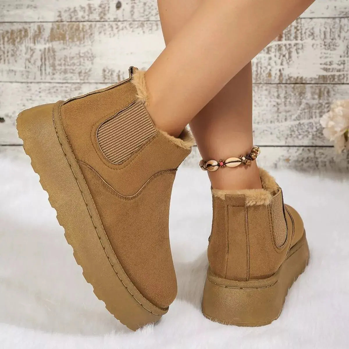 Round Toe Platform Ankle Boots Simply Love