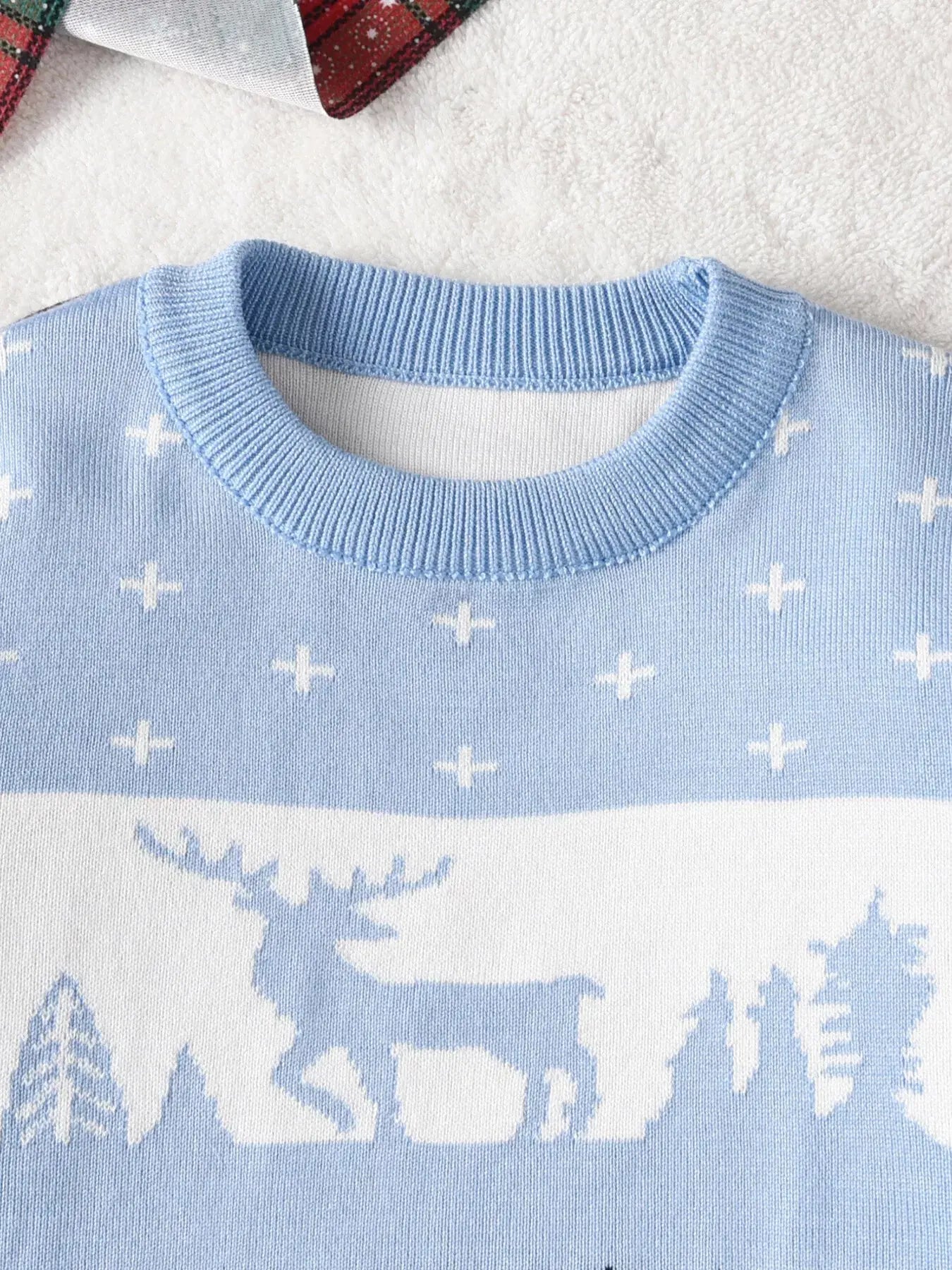 Children's Christmas Reindeer Pattern Knit Sweater Simply Love