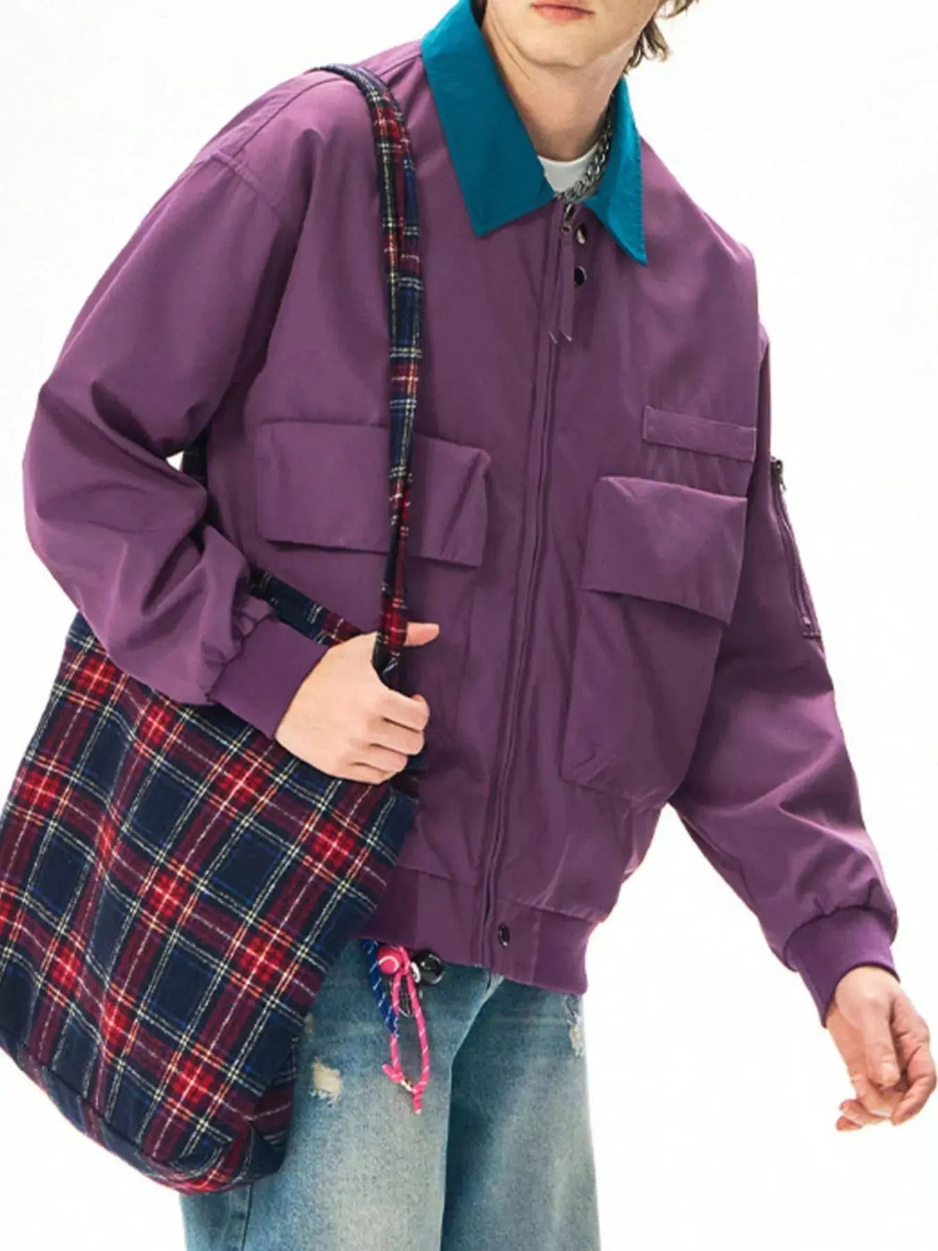 Men's Plus Size Zip Up Casual Bomber Jacket Simply Love