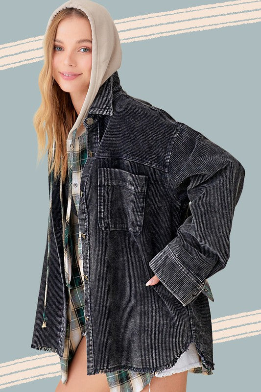 Chic oversized corduroy jacket