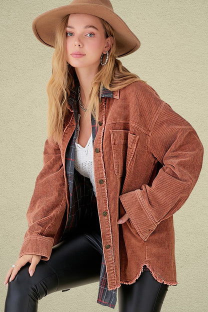 Chic oversized corduroy jacket