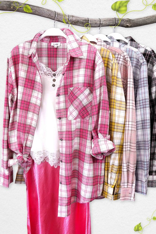 Plaid paradise flannel shirt