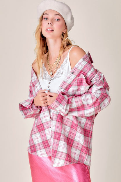 Plaid flannel shirt for women