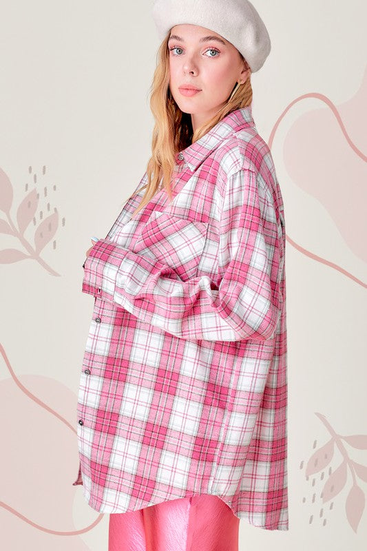 Plaid flannel shirt for women