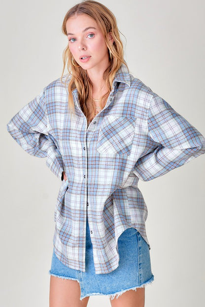 Plaid flannel shirt for women