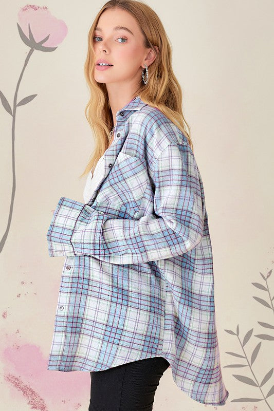 Plaid flannel shirt for women