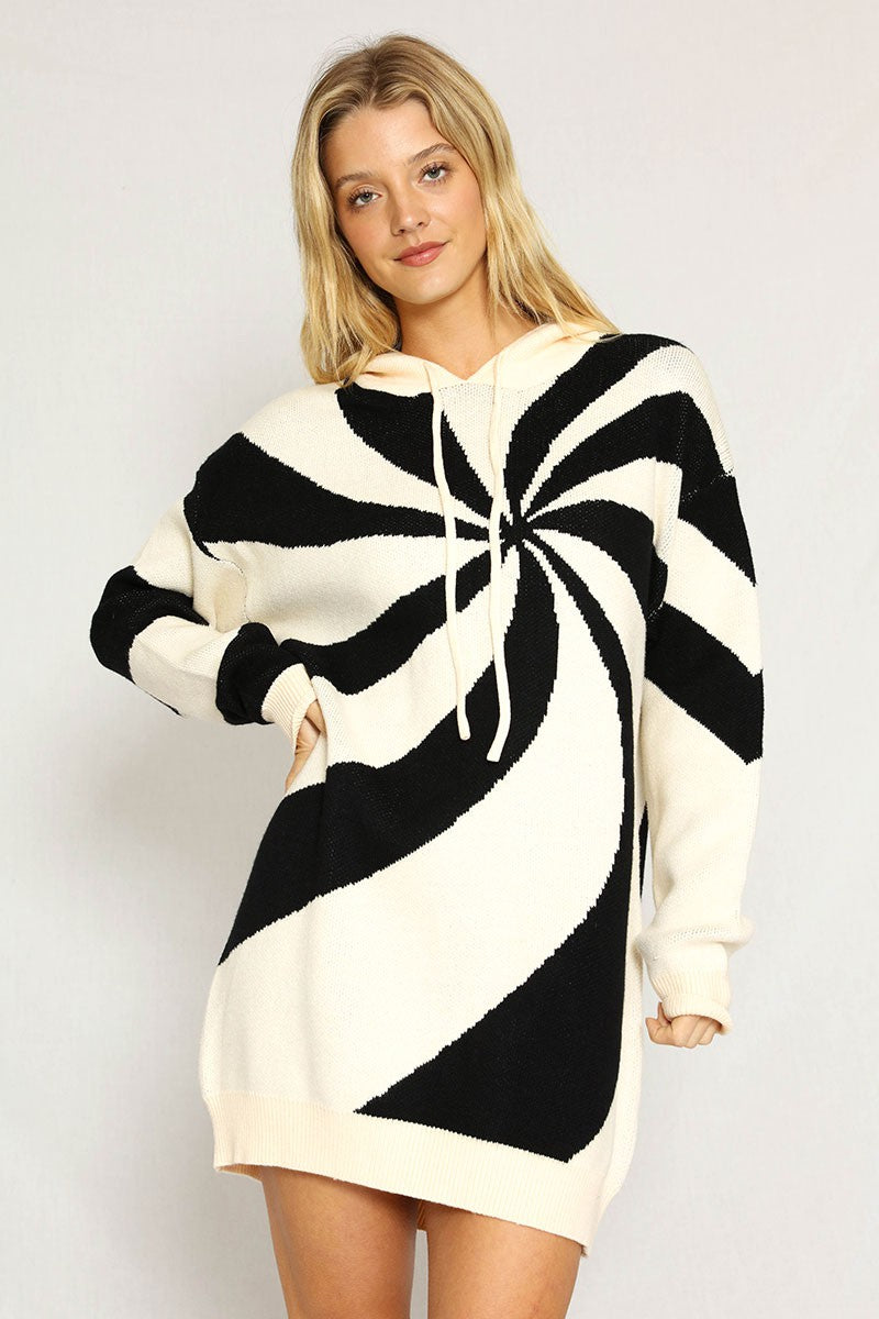Mod swirl hoodie dress Miss Sparkling