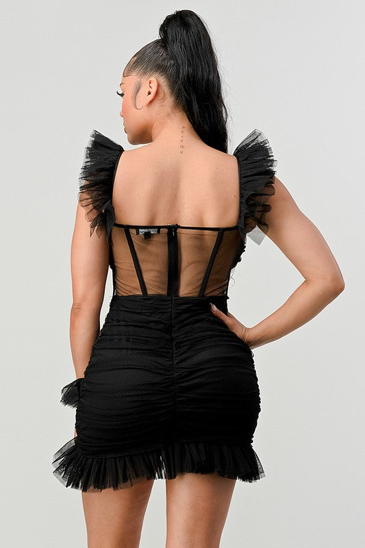 BE ADORABLE RUFFLE MINI DRESS Coco’s Tee Boutique