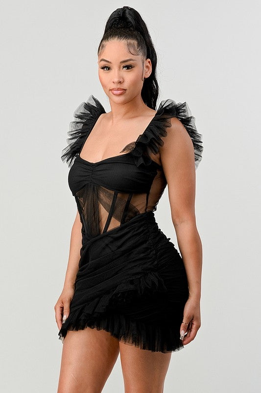 BE ADORABLE RUFFLE MINI DRESS Coco’s Tee Boutique