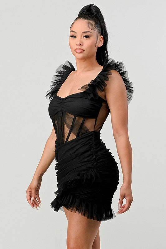 BE ADORABLE RUFFLE MINI DRESS Coco’s Tee Boutique