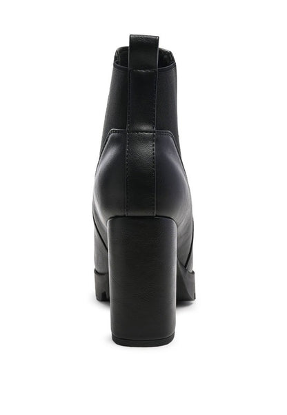 Chic dual-tone block heel boots