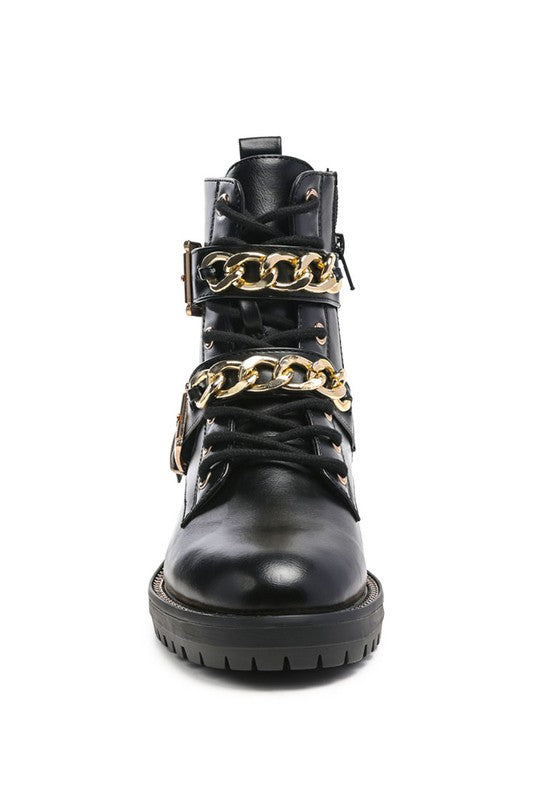 Sassy biker boots with chains