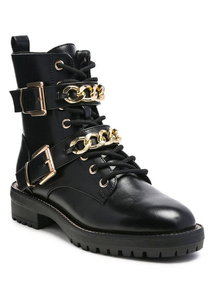 Sassy biker boots with chains