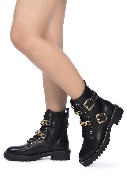 Sassy biker boots with chains