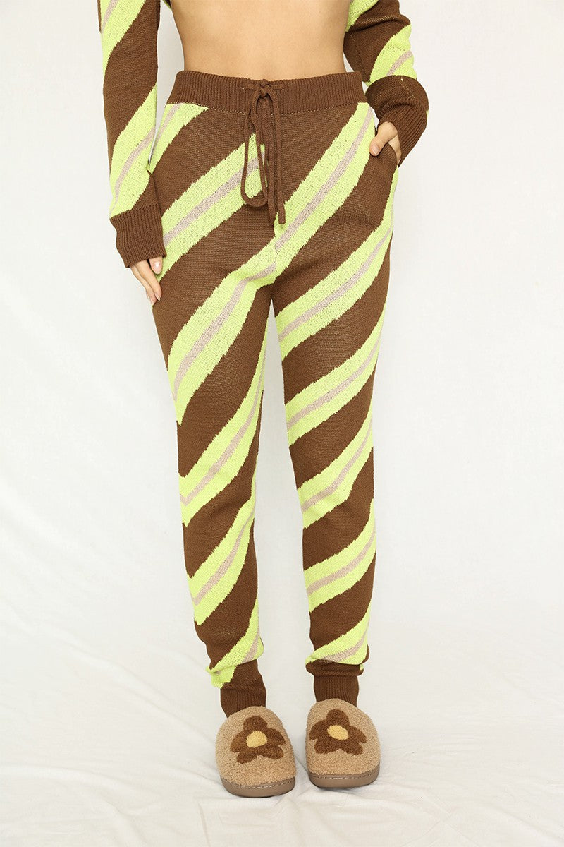 Striped Knit Sweater Set Miss Sparkling