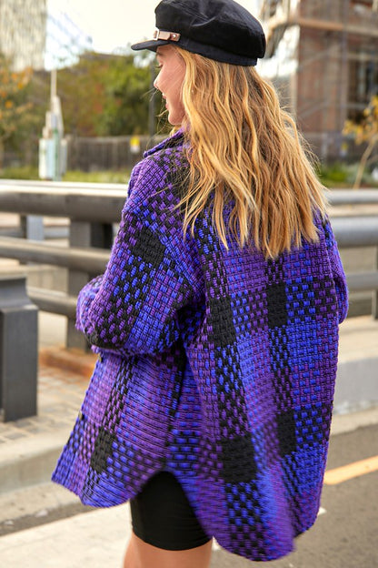 Autumn chic oversized checked coat