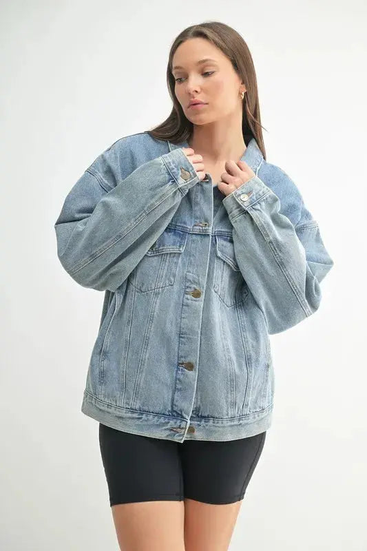 Mono B Boxy Cut Denim Jacket - Love Salve 