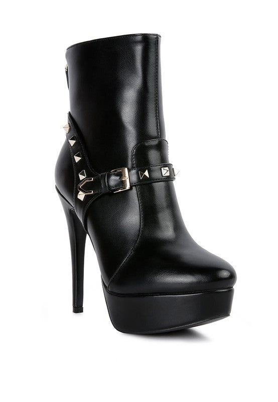 Chic faux leather pointed toe ankle boots with side zipper