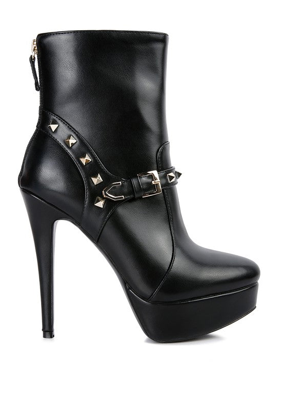 Chic faux leather pointed toe ankle boots with side zipper