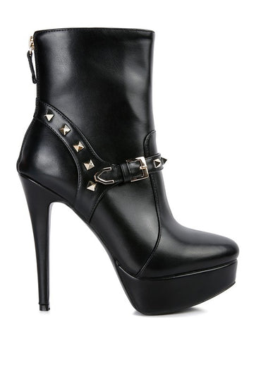 Chic faux leather pointed toe ankle boots with side zipper