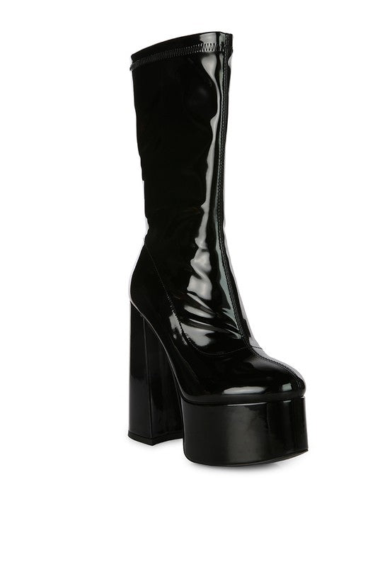 Stylish high-heeled calf boots