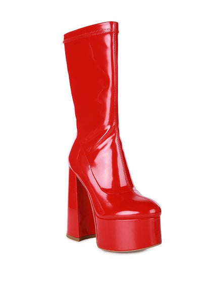 Stylish high-heeled calf boots