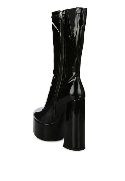 Stylish high-heeled calf boots