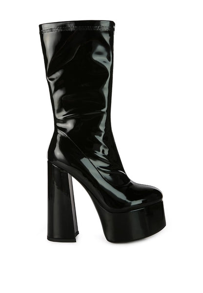 Stylish high-heeled calf boots