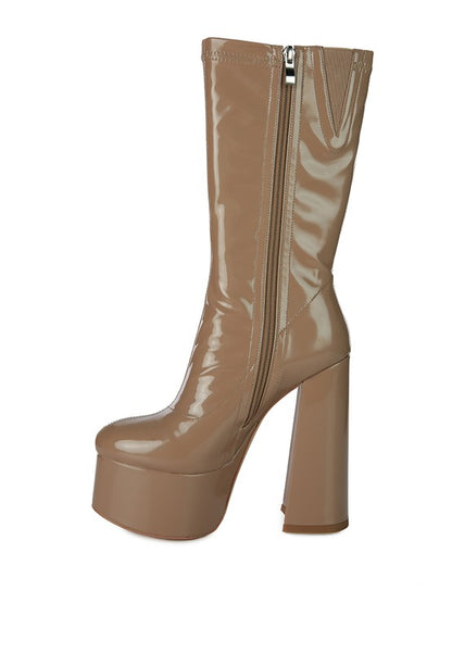 Stylish high-heeled calf boots