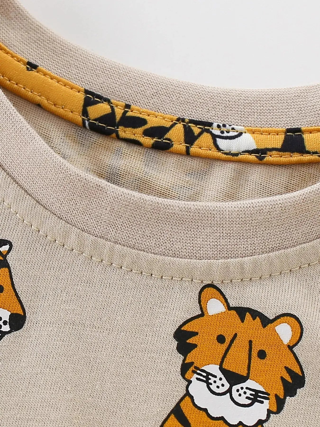 Children's Tiger Print Crew Neck Short Sleeve T-Shirt Simply Love