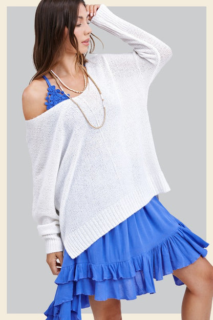 Cozy chic high-low sweater