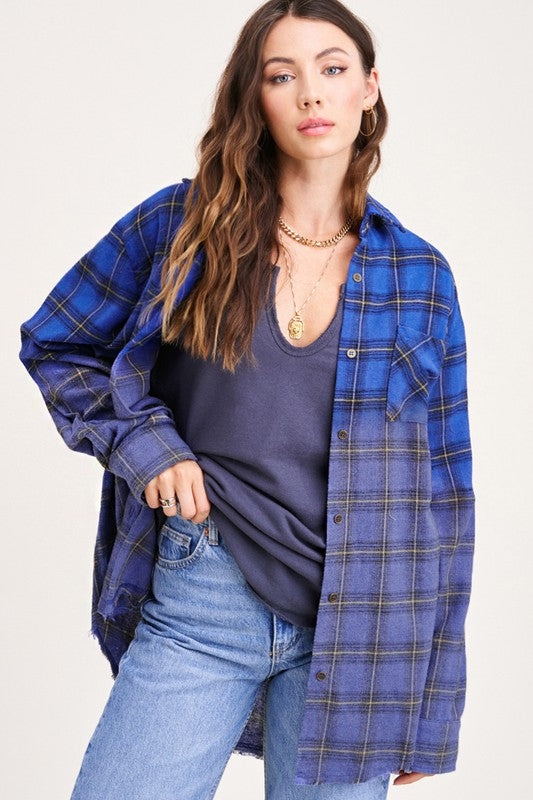 Vintage plaid button-up shirt