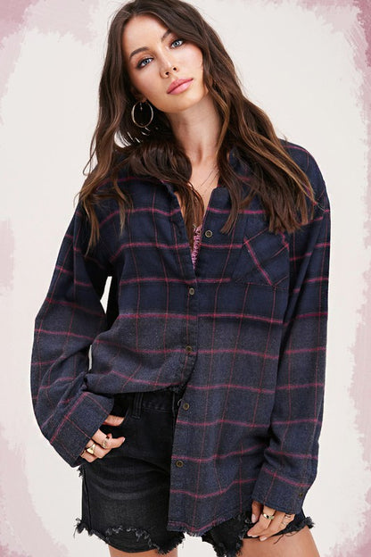 Vintage plaid button-up shirt