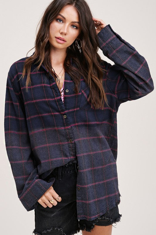 Vintage plaid button-up shirt