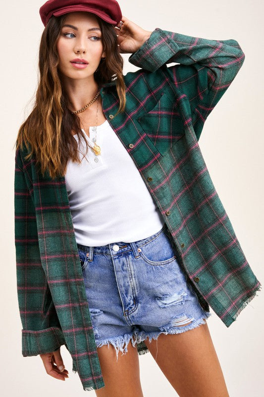 Vintage plaid button-up shirt