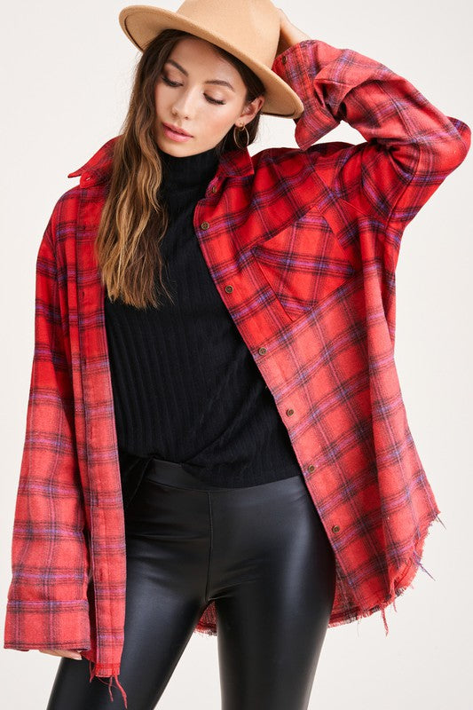 Vintage plaid button-up shirt