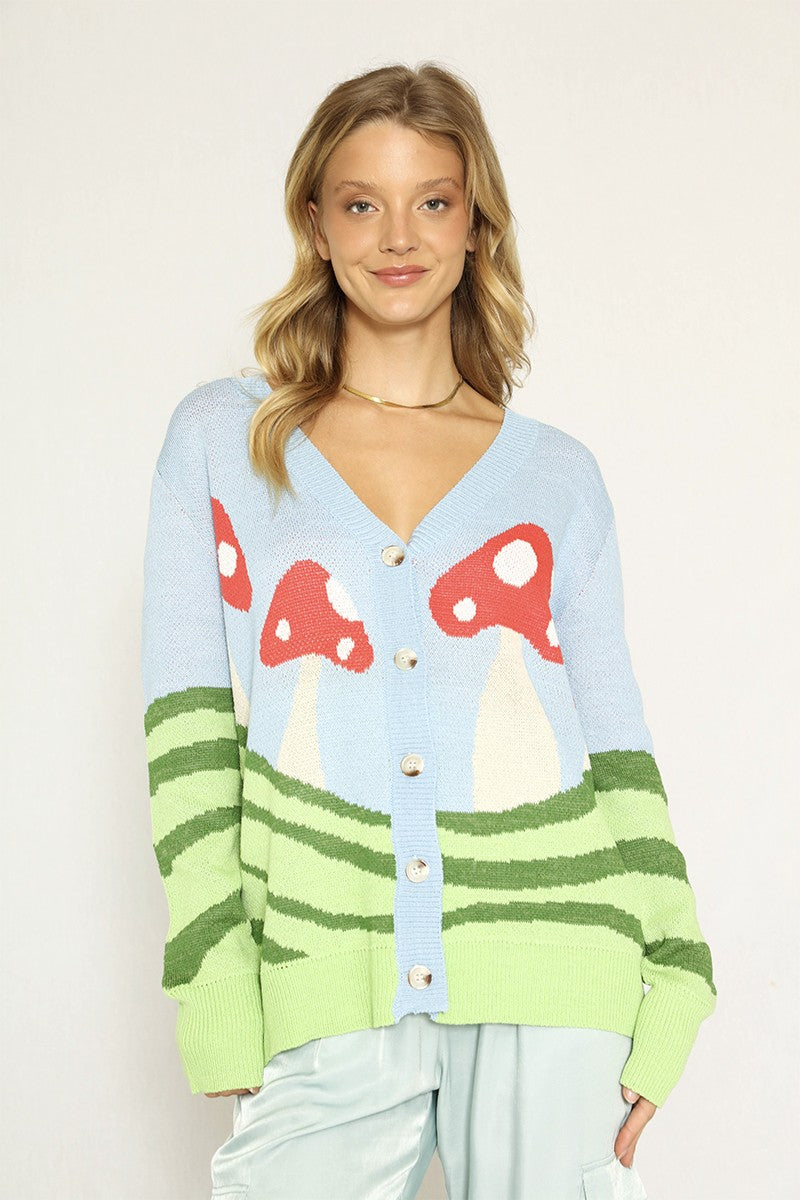 Mushroom field cardigan Miss Sparkling