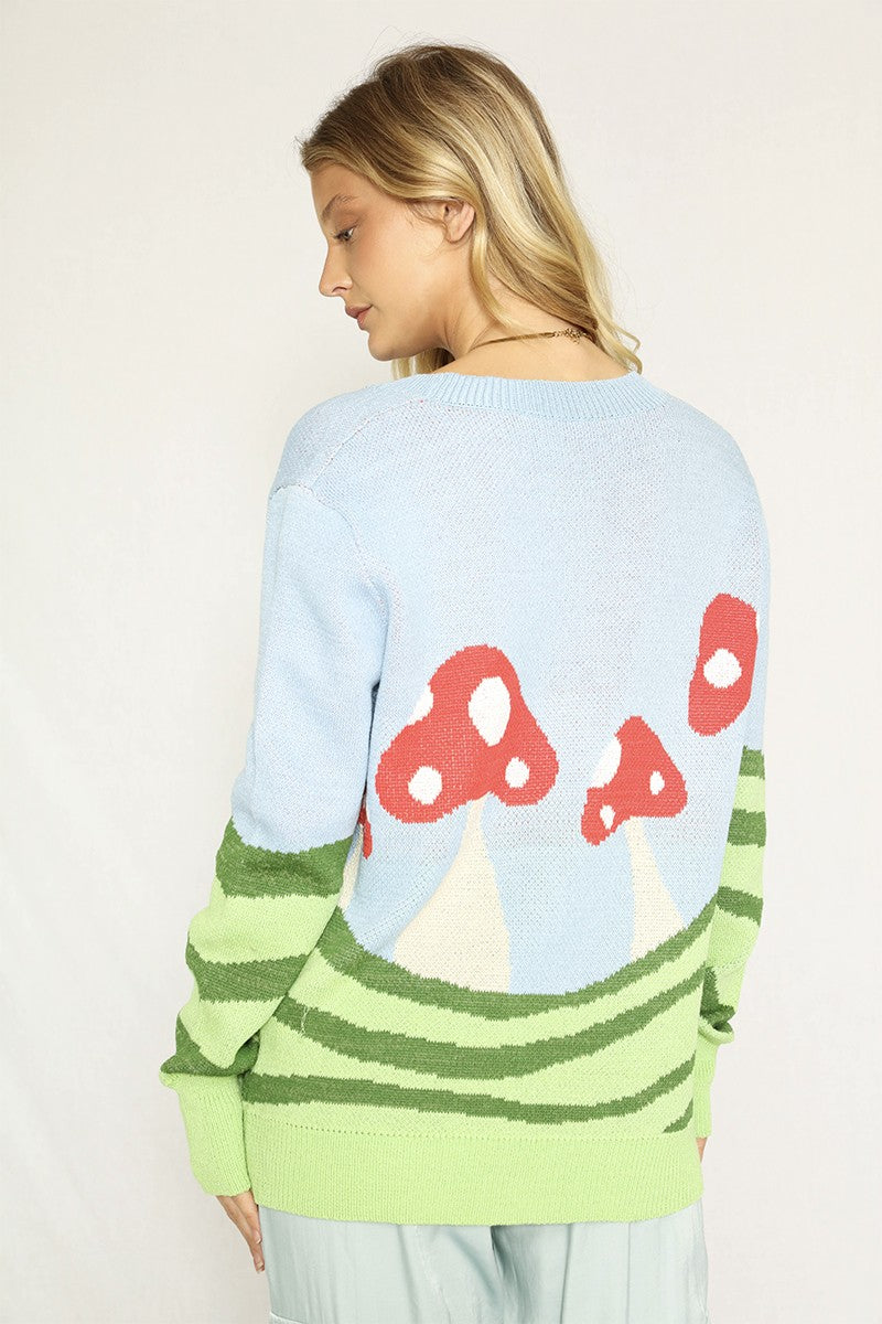 Mushroom field cardigan Miss Sparkling
