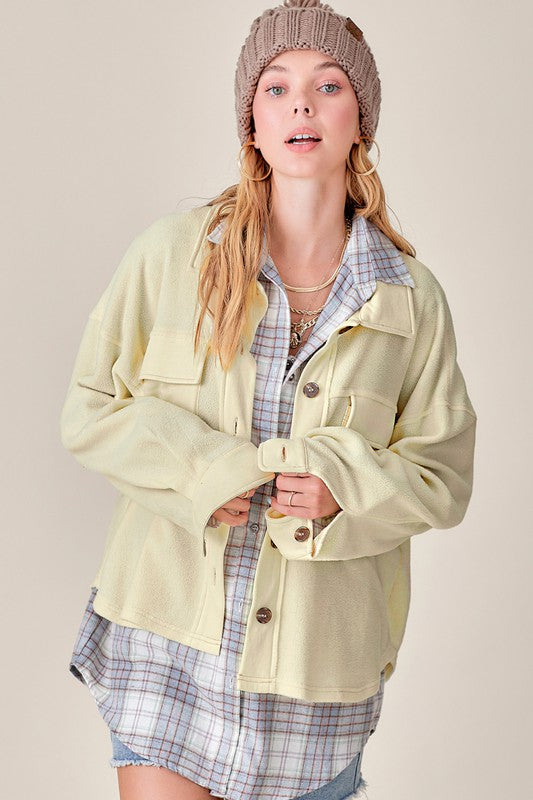 Oversized button-up jacket - lightweight, casual