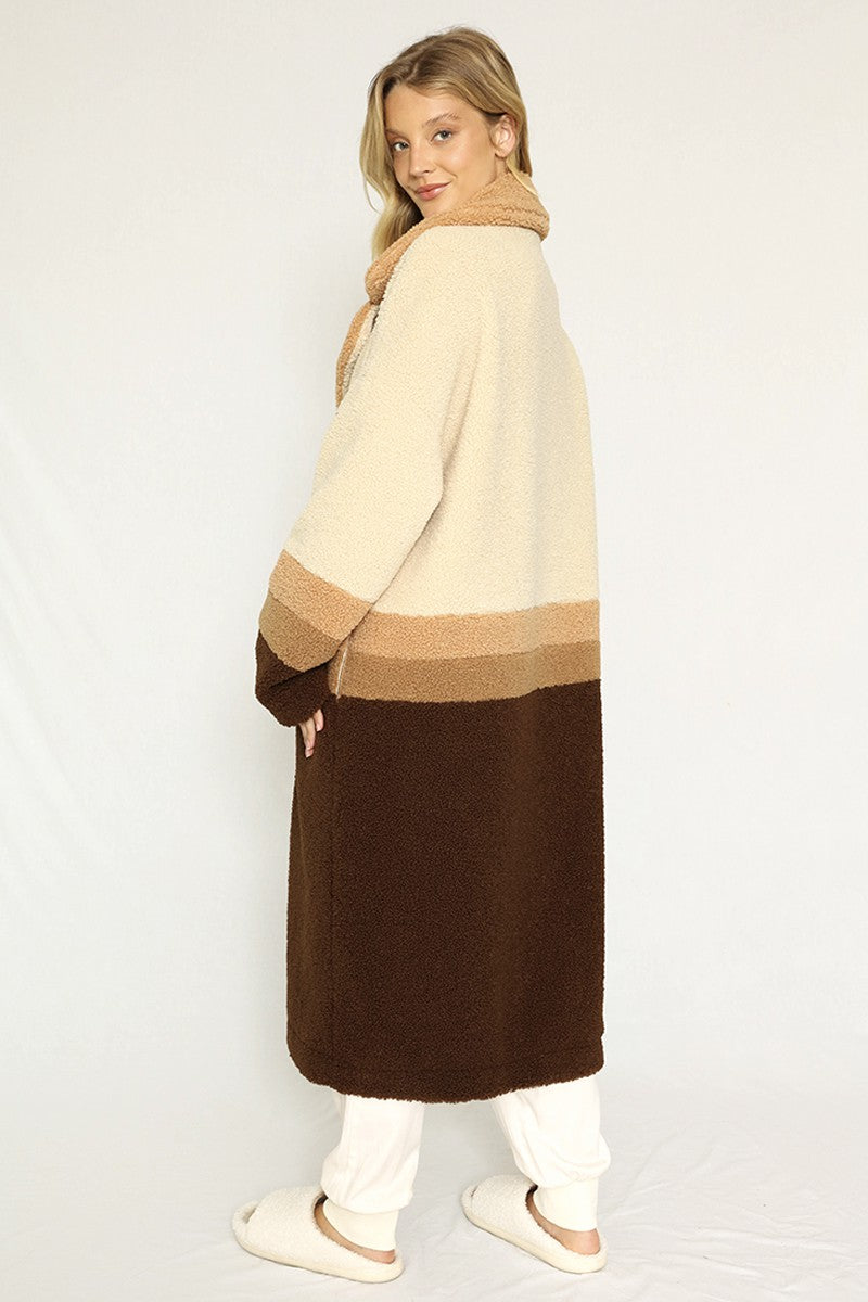 Color block teddy coat Miss Sparkling