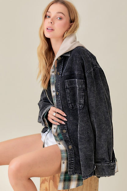 Chic oversized corduroy jacket