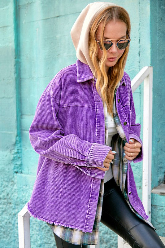 Chic oversized corduroy jacket