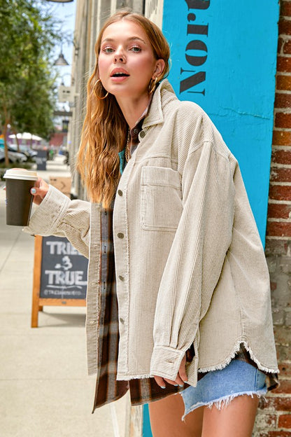 Chic oversized corduroy jacket